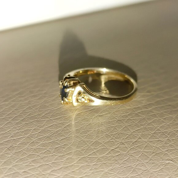 Vintage 1950 Stylecrest 14K Yellow Gold Ring Blue Sapphire Diamond Size 5.5 READ - Picture 15 of 16